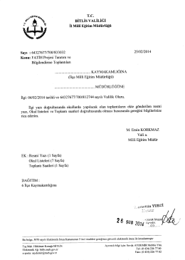 T.C. BİTLİS VALİLİĞİ - Bitlis İl Milli Eğitim M&uuml;d&uuml;rl&uuml;ğ&uuml;