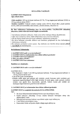 KULLANMA TALİMATI GASTREN DUO S&uuml;spansiyon Ağız yoluyla