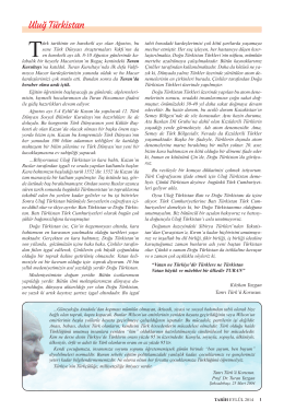 Sayfa 1 - Türk Dünyası Araştırmaları Vakfı