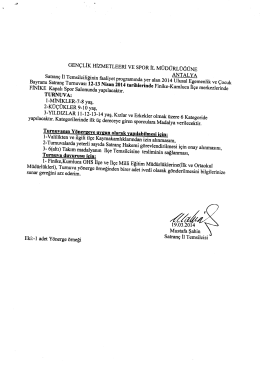 GENÇLİK HİZMETLEERİ VE SPOR İL MÜDÜRLÜĞÜNE ANTALYA