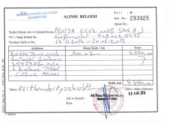 Alındı No.: