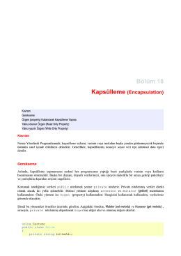 Bölüm 18 : Kapsülleme