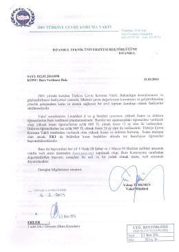 2001 TURKİYE &Ccedil;EVRE KORUMA VAKFI &Uuml;mitMah. 2539