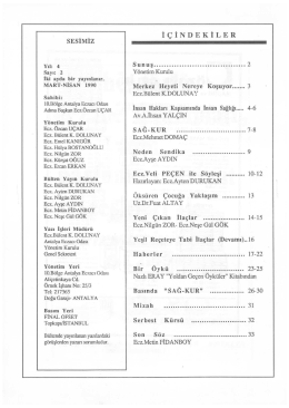 İ&ccedil;indekiler, Sunuş