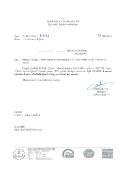 Okul Öncesi Eğitimi (GÜNLÜ) 03/11/2014 Pazartesi Günü Saat