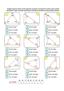 üçgen çeşitleri alıştırma 2