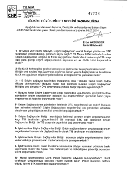 Yazılı Soru Önergesinin Metni