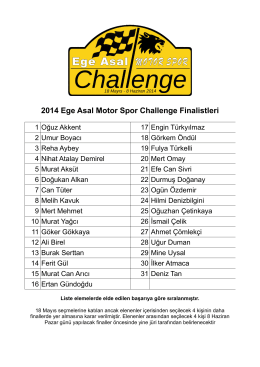 2014 Ege Asal Motor Spor Challenge Finalistleri