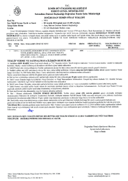 &Ccedil; İZMİR B&Uuml;Y&Uuml;KŞEHİR BELEDİYESİ Eq&icirc;