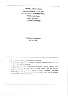 İSTANBUL ÜNİVERSİTESİ cERRAHPAşA TıP FAKÜLTESİ Göz