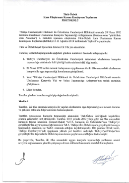 Türk-Özbek Kara Ulaştırması Karma Komisyonu Toplantısı