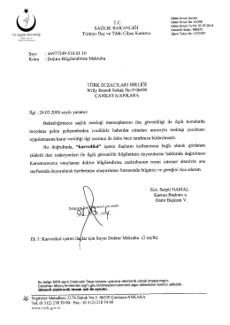 Doktor Bilgilendirme Mektubu için tıklayınız.