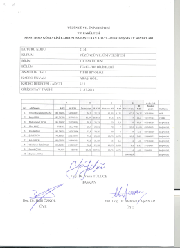 yüzüncü yıl üniversitesi tıp fakültesi arastırma görevlisi kadrosuna