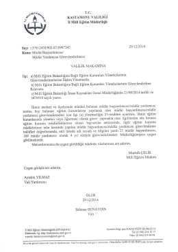 görevlendirme onay - Kastamonu Milli Eğitim Müdürlüğü