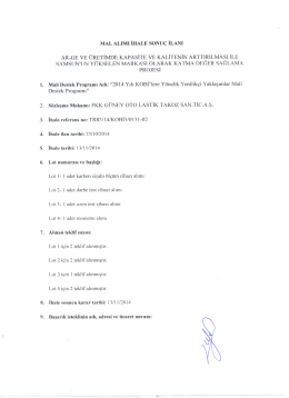 ihale sonu&ccedil; ilanı