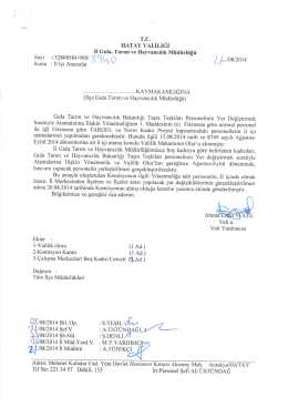 il i&ccedil;i atama yazısı - Hatay İl Gıda Tarım ve Hayvancılık M&uuml;d&uuml;rl&uuml;ğ&uuml;