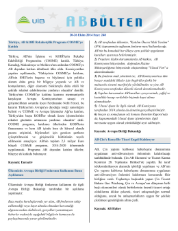 20-26 Ekim 2014 Sayı: 248 Türkiye, AB KOBİ Rekabetçilik Programı
