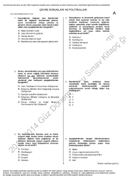 A&Ouml;F &Ccedil;evre Sorunları ve Politikaları | 2014 D&ouml;nem Sonu İNDİR