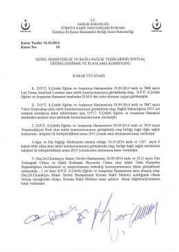 ihtiya&ccedil; değerlendirme ve planlama komisyon karar tutanağı 15/10