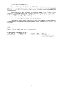 Galatasaray &Uuml;niversitesi Rekt&ouml;rl&uuml;ğ&uuml;nden: &Uuml;niversitemiz