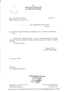 YAZI - Ergani İlçe Milli Eğitim Müdürlüğü