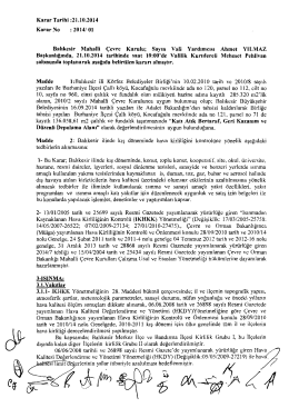 Ek Dosya - &Ccedil;evre ve Şehircilik Bakanlığı