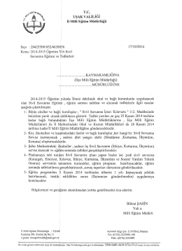 2014-2015 &Ouml;ğretim Yılı Sivil Savunma Eğitimi ve Tedbirleri