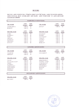 DUYURU 2015 Y1L1 AşıM SEZONUNDA TÜRKİYE JOKEY