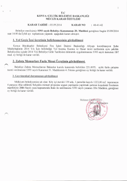 2014/Eyl&uuml;l Ayı Meclis Kararları