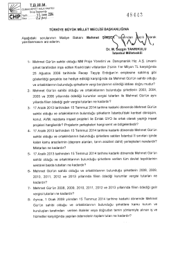 Yazılı Soru Önergesinin Metni - Türkiye Büyük Millet Meclisi