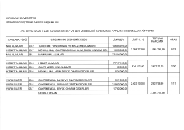 HARCAMA T&Uuml;R&Uuml; HARCAMANıN EKONOMİK KODU LİMİTLER