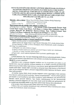 BANAz İL&Ccedil;ESİ K&Ouml;YLERE HİZMET G&Ouml;T&Uuml;RME BİRLİĞİ