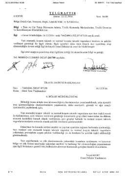 22.12.2014 - TCDD 6. B&ouml;lge