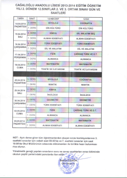 cağaloğlu anadolu lisesi 2013-2014 eğitim öğretim yılı 2. dönem 12