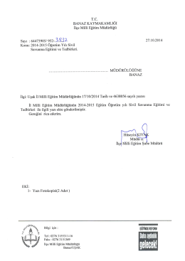 T.c. BANAZ KAYMAKAMLIĞI ll&ccedil;&ccedil; Milli Eğitim M&uuml;d&uuml;rl&uuml;ğ&uuml; sayi z