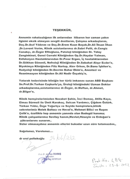 TEŞEKKÜR,