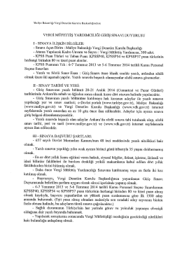 vergi müfettiş yardımcılığı giriş sınavı duyurusu