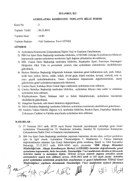 10.12.2013 tarihli Aydınlatma Komisyon Kararları için