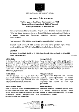 Yarışma ve Ödül Duyurusu Metni İçin Tıklayınız