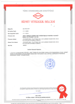 TSE-13111 Hizmet Yeterlilik Belgesi
