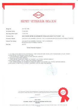 hizmet yeri yeterlilik belgesi