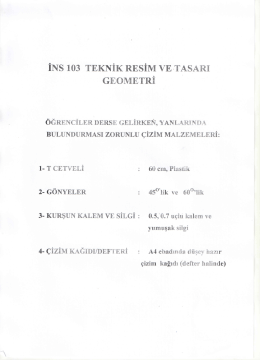 Teknik Resim ve Tasarı Geometri dersini se&ccedil;en