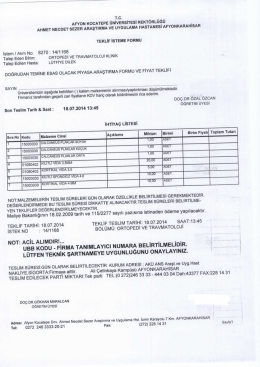 Tc. AFYON KOCATEPE &Uuml;NIVERSİTEsi REKT&Ouml;RL&Uuml;e&Uuml; AHMET