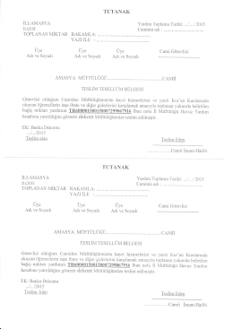 TUTANAK İLl:AMASYA Yardım Toplama Tarihi: .../. . ./ 2015