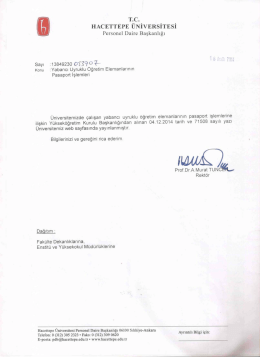 Yabancı Uyruklu Öğretim Elemanlarının Pasaport İşlemleri
