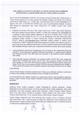 2013 Yılı A Grubu Genel Kurul Toplantı