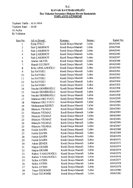 12/11/2014 Tarihli Tüketici Sorunları Hakem Heyeti Kararları