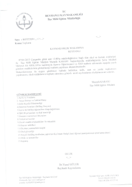 Toplantı 06.01.2015 16:20 - reyhanlı ilçe millî eğitim müdürlüğü