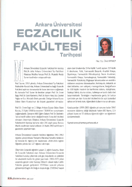 Ankara Üniversitesi Eczacılık Fakültesi Tarihçesi