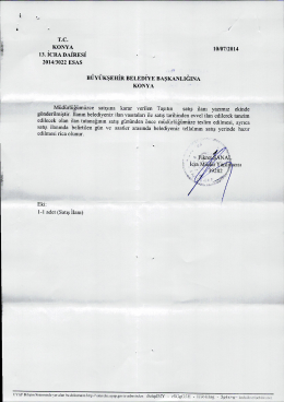 2014/3022 esas - Konya Büyükşehir Belediyesi